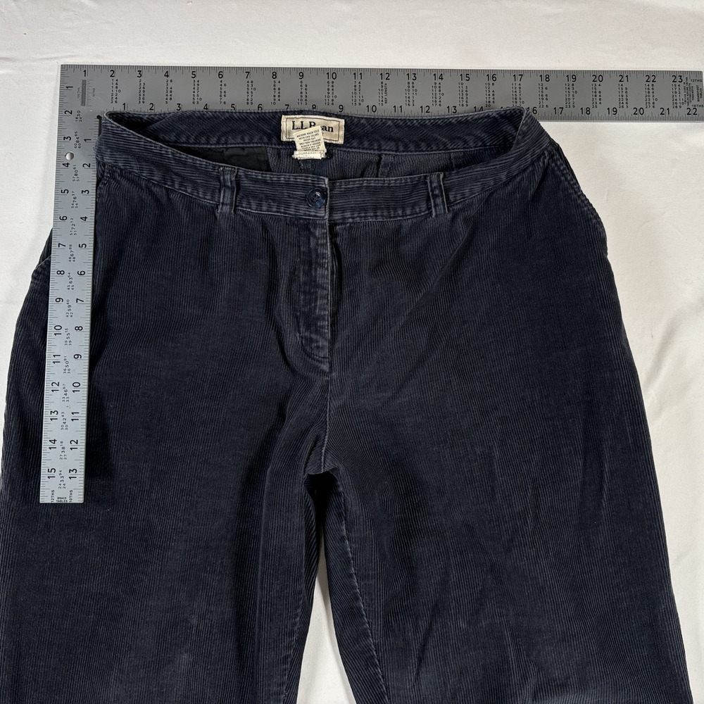 Vintage 90s LL Bean Corduroy Pants Curvy Fit Womens Pants Navy Blue Size 12 - Picture 16 of 16